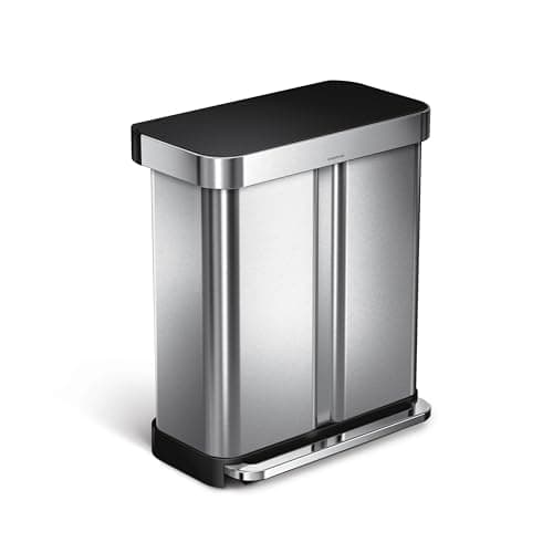 Simplehuman 58L Rectangular Dual Compartment Trash Can